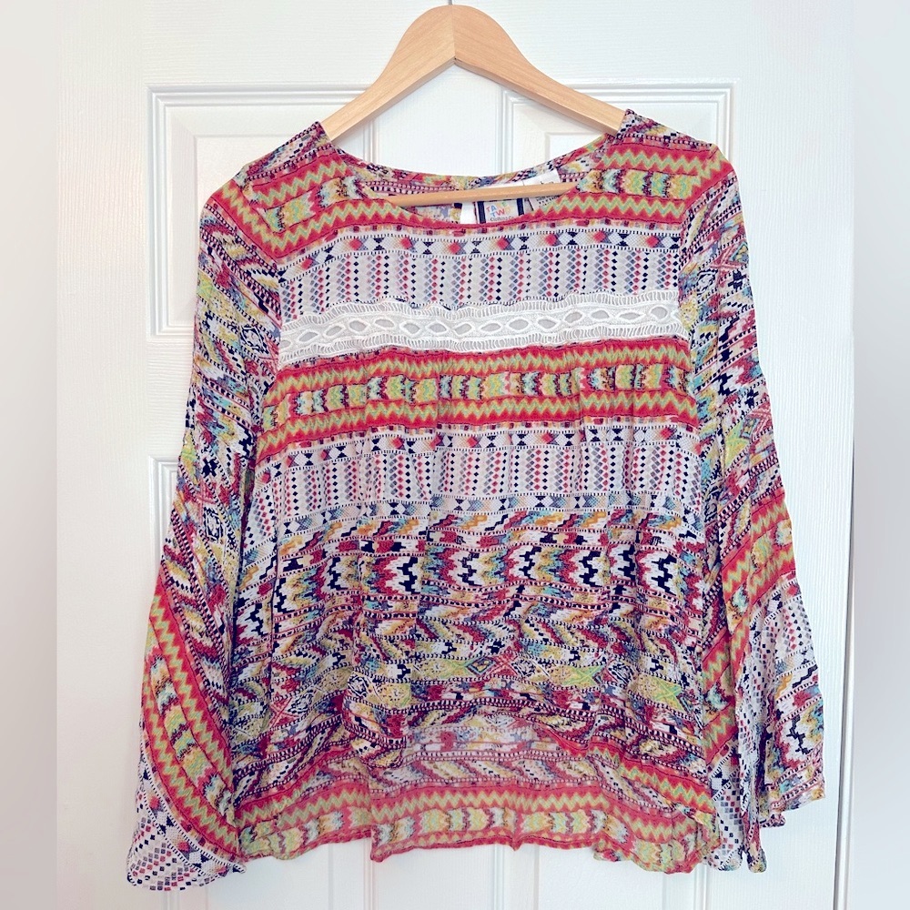 Orange Relaxed Graphic Blouse